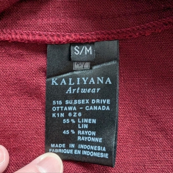 Kaliyana Zipper Top Brick Roma Rust Red Linen Blend Tunic Witchy Y2K Women S/M - Picture 10 of 13